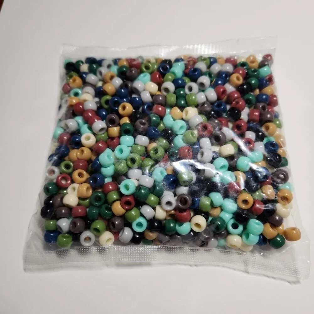 New 1000 Earth-Tone Pony Kandi Beads Craft Supplies Hair Jewelry Beads Bracelet